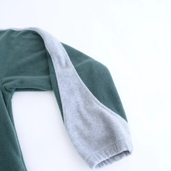 90S NCAA Green & Gray Michigan State Spartans Collegiate Fleece Half Zip Sweater - Picture 4 of 10